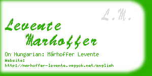levente marhoffer business card