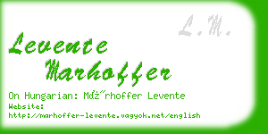 levente marhoffer business card